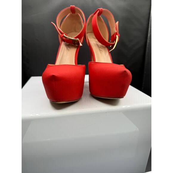 De Blossom Collection Red Leather 6”Stiletto Heals Size 8W - Picture 11 of 14
